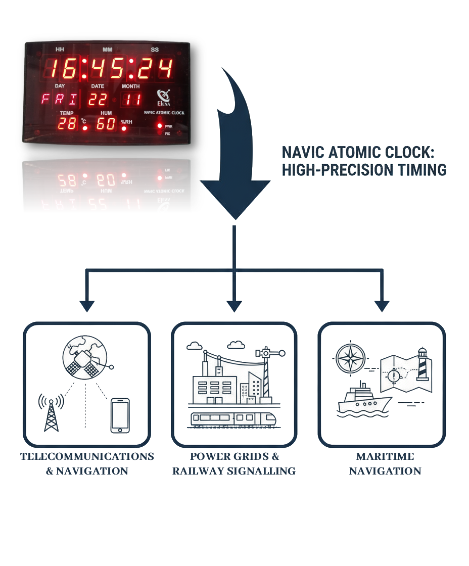 Elena NavIC Atomic Clock Display